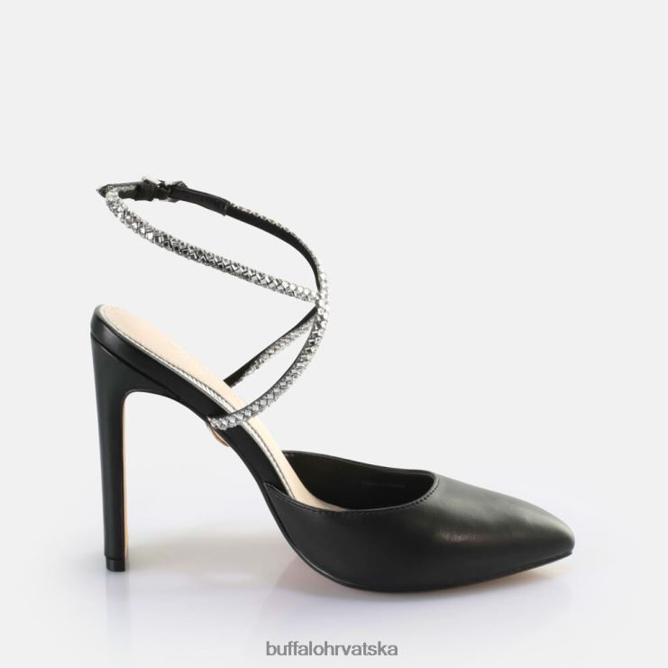 crno Buffalo veganske sandale na petu jolie queen |sandale TDD6T328